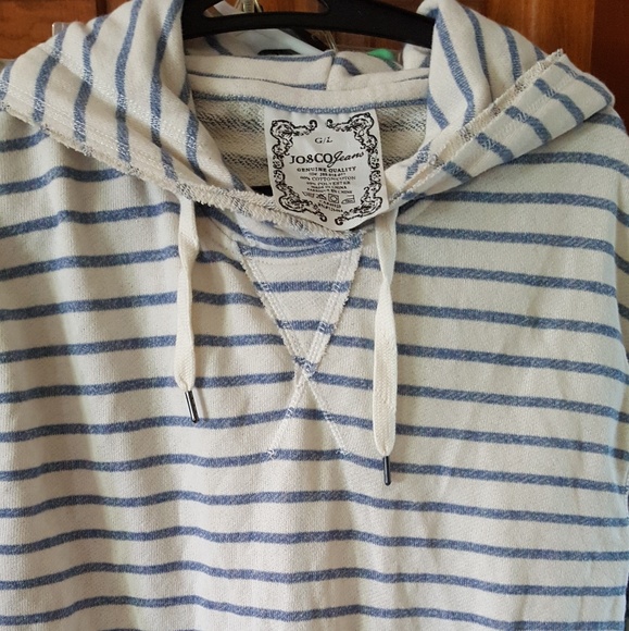 jo & co Tops - Misses sz L Jo & Co jeans striped shirt with hood